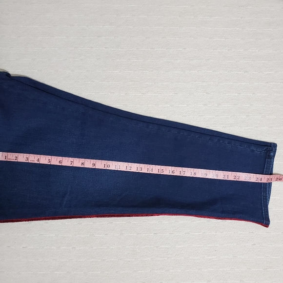 J Crew Vintage Straight Leg Jeans With Velvet Stripe Denim 36 Women - Picture 4 of 11